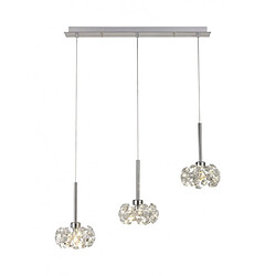 Luminaire Center Suspension 3 ampoules Chrome poli