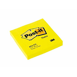 Gaumont Post-It 654NY-J Bloc néon repositionnable de 100 feuilles 76 x 76 mm Jaune Lot de 6