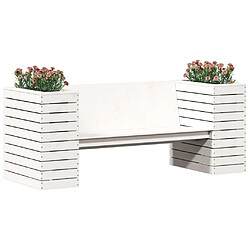 Avis vidaXL Banc avec jardinières blanc 167,5x60x65 cm bois massif de pin