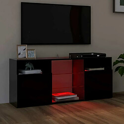 Avis Maison Chic Meubles TV avec lumières LED - Banc TV pour salon noir 120x30x50 cm -MN41212