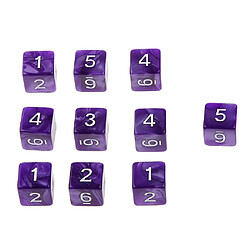 10pcs Dés à Six Faces D6 Jouant D u0026 D RPG Party Games Dés Violet pas cher