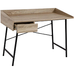 Avis Decoshop26 Bureau table d'ordinateur de bureau avec tiroir de rangement 98x114x60cm aspect chêne BUR04107