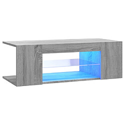 vidaXL Meuble TV avec lumières LED Sonoma gris 90x39x30 cm