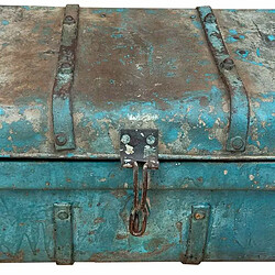 Valise décorative Alexandra House Living Bleu Fer Style artisanal 34 x 23 x 64 cm pas cher