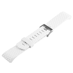 Wewoo Bracelet blanc pour Fitbit Charger 2 Montre Diamond Texture TPU Bracelet, Longueur totale: 23cm