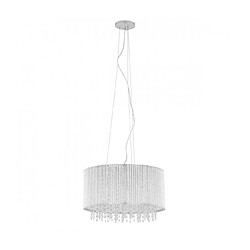 Luminaire Center Suspension en cristal Anabella argent en aluminium