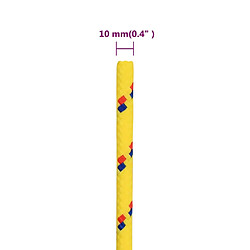 vidaXL Corde de bateau Jaune 10 mm 50 m Polypropylène pas cher