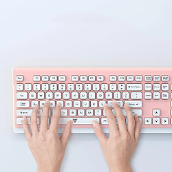 Ensemble clavier et souris sans fil 2.4G pour bureau à domicile sans fil ultra-mince - Rose pas cher