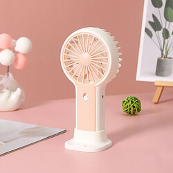 (Rose) Mini Ventilateur De Dessin Animé Portable Avec Support De Téléphone De Chargement Usb Style Mignon À Faible Bruit