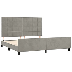 Acheter Maison Chic Lit adulte - Cadre Structure de lit avec tête de lit Contemporain Gris clair 160x200 cm Velours -MN28468