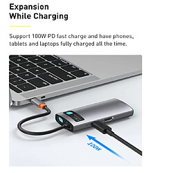 Chrono Station d'accueil USB C Hub 4 en 1, adaptateur USB C avec HDMI 4K, alimentation 100 W, USB 3.0, USB 2.0 pour MacBook Pro/Air, Surface Pro, iPad Pro et autres appareils de type C (gris) pas cher