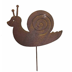 L'Héritier Du Temps Escargot à Piquer Décoration de Jardin Ombre Silhouette en Métal Marron 0,5x31x39cm