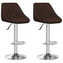 vidaXL Tabourets de bar lot de 2 marron similicuir