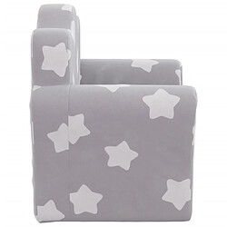 Acheter vidaXL Canapé-lit pour enfants gris clair avec étoiles peluche douce