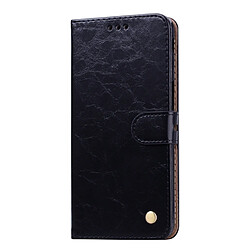 Wewoo Etui à rabat horizontal en cuir de texture Business Style Oil Wax pour Galaxy J6 +, avec support, logements pour cartes et porte-monnaie (Noir)