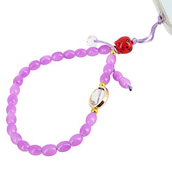 Avizar Bijou de Téléphone Bracelet à Perles ovales Collection Asia violet