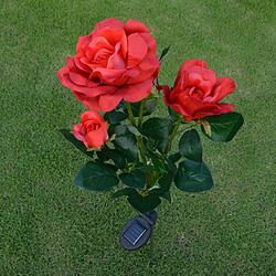 Wewoo Solaire LED artificielle rose lanterne décoration de jardin lampe de pelouse rouge pas cher