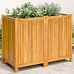 vidaXL Jardinière avec doublure 100x50x75 cm bois massif d'acacia