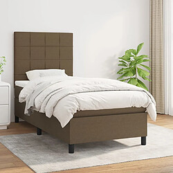 Maison Chic Structures de lit + matelas,Lit à sommier tapissier avec matelas Marron foncé 90x190 cm -MN30024