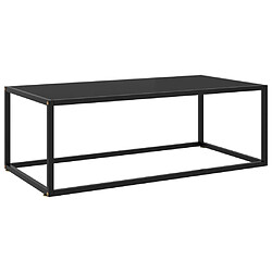 Maison Chic Table basse,Table Console Table d'appoint, Table pour salon Noir avec verre noir 100x50x35 cm -MN63813