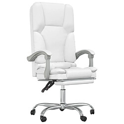 vidaXL Fauteuil de massage inclinable de bureau Blanc Similicuir