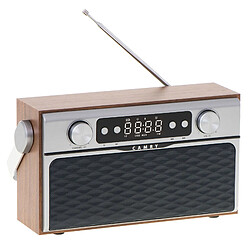 Radio Bluetooth, Rétro, Tuner FM, MP3, Port USB et Carte SD, sans Fil, Portable, , Brun, Camry, CR1183