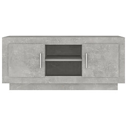 Acheter vidaXL Meuble TV gris béton 102x35x45 cm bois d'ingénierie