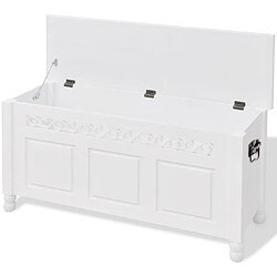 Avis vidaXL Banc de rangement en style baroque PFDM blanc