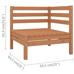 Acheter vidaXL Canapé d'angle de jardin marron miel bois de pin solide