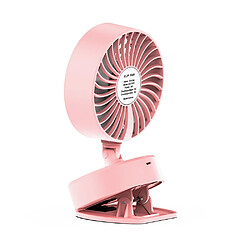 Universal Tableau Portable Mini Ventilator Clip Ventilateur USB Rechargeable Ventilateur de bureau 360 ° Rotation Réglable Clip de bureau sur ventilateur | Ventilateur (rose)