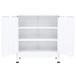 vidaXL Classeur Blanc 90x40x100 cm Acier pas cher