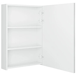 Maison Chic Armoire de salle de bain,Meuble de rangement,Meuble haut à miroir LED Blanc brillant 50x13x70cm -GKD965283 pas cher