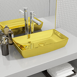 vidaXL Lavabo 71 x 38 x 13,5 cm Céramique Doré