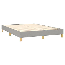 Sommier à lattes,Cadre à lattes de lit et matelas et LED pour Adulte Gris clair 140x190 cm -MN91324 pas cher