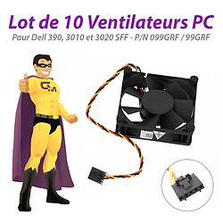 Lot x10 Ventilateurs PC Dell 390 3010 3020 SFF 099GRF 99GRF Boîtier OptiPlex - Occasion