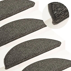 vidaXL Tapis de marches d'escalier 15 pcs Anthracite 56x17x3 cm