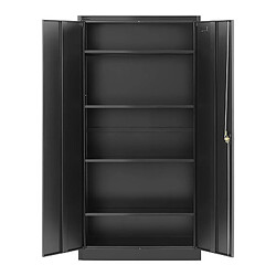 Helloshop26 Armoire bureau verrouillable 40 x 90 x 180 cm acier noir 14_0006036 pas cher