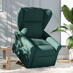 vidaXL Fauteuil inclinable vert foncé tissu