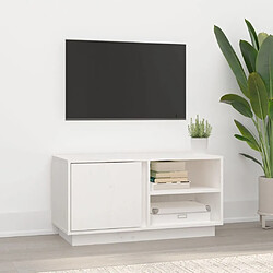 Maison Chic Meuble TV scandinave - Banc TV pour salon Blanc 80x35x40,5 cm Bois de pin massif -MN68120