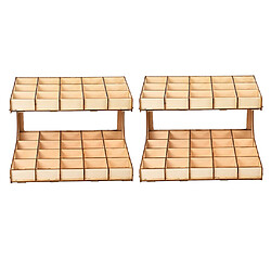 2pcs Bricolage En Bois Support De Peinture Organisateur De Stockage D'encre 2 Couches 35-grille