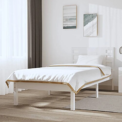 Maison Chic Lit Moderne Chambre - Cadre/structure de lit pour adulte Blanc Bois de pin massif 100x200 cm -MN76379