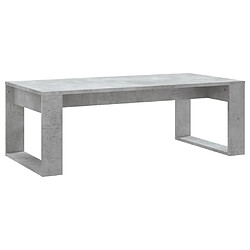 vidaXL Table basse gris béton 102x50x35 cm bois d'ingénierie