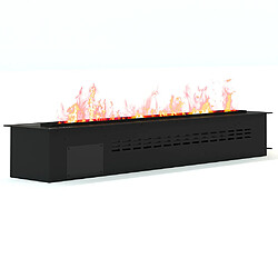 ICONIK INTERIOR Cheminée Électrique Décorative avec Flamme de Vapeur d'Eau - 160CM Noir