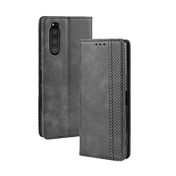 Wewoo Housse Coque Étui en cuir à boucle magnétique avec rétro pour Crazy Horse Texture horizontale Sony Xperia 2avec support et fentes cartes et cadre photo Noir