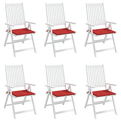 Avis vidaXL Coussins de chaise jardin lot de 6 rouge 40x40x3cm tissu oxford