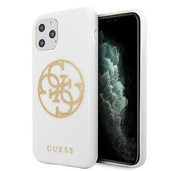 Guess Maroquinerie guess guhcn65tpuwhglg iphone 11 pro max blanc/blanc hard coque glitter 4g circle logo