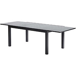 Acheter Wilsa Garden Ensemble HPL 6/10p en aluminium noir et plateau en HPL gris avec 6 fauteuils en textilène