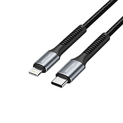 Câble de Chargement Lightning/USB-C Vention - Vitesse 480Mbps - Matériau Aluminium/PVC - Puissance 60W - Couleur Noir