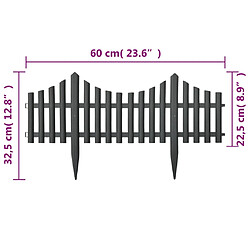 vidaXL Bordures de pelouse 17 pcs Anthracite 10 m PP pas cher