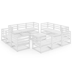 Maison Chic Ensemble de salle à manger de jardin 13 pcs,Table et chaises d'extérieur Blanc Bois de pin massif -GKD508740